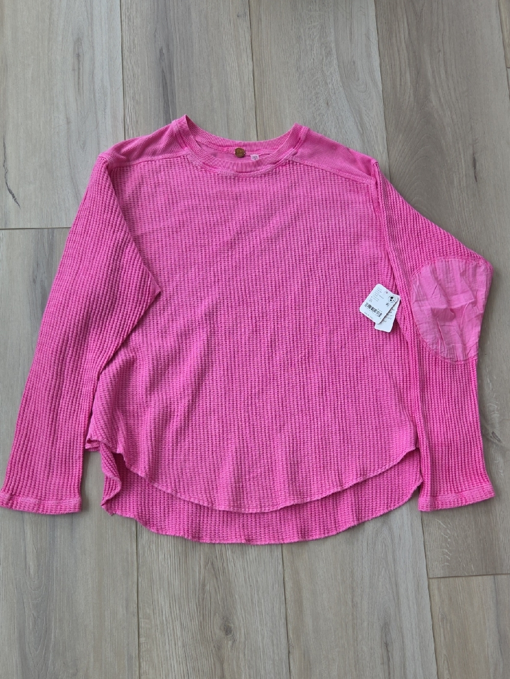 Free People One Blake Thermal Top Pink Phenom XS New - Picture 2 of 7